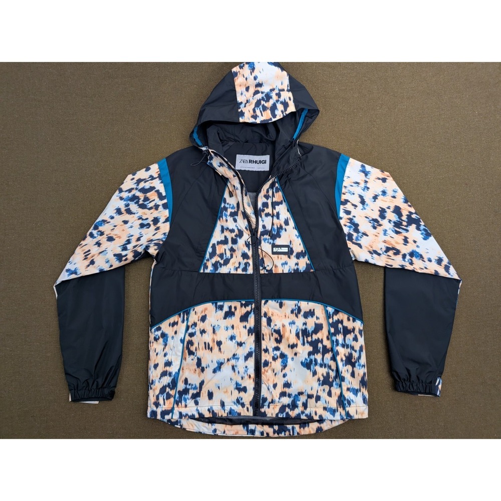 Limited Edition‎ Zara Rhuigi Mens Windbreaker Hoodie Full Zip Small/Med Leopard